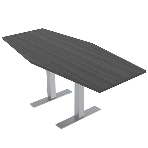 33.5 in W, 69.5 in L, 29 in H, Engineered Wood Top, Grey